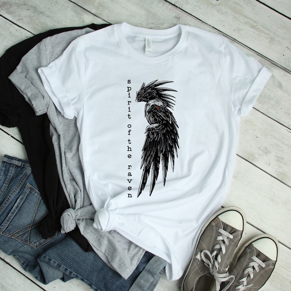 Raven Shirt, Raven Medicine T-Shirt, Spirit of the Raven Clothing, Crow Black Bird Totem Native American Viking Odin Mythology, UNISEX sizes