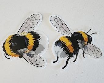 Bumble Bee sticker, hommel vinyl sticker set, 3" x 2,93", bijentuin gestanste sticker laptop, auto bumpersticker notebook beker telefoon buzz
