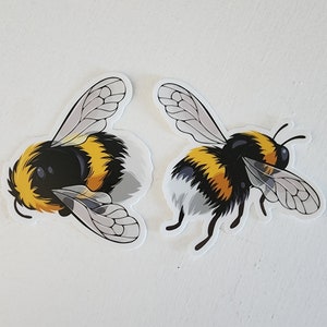 Bumble Bee Sticker, Bumblebee Vinyl Decal Set, 3" x 2.93", Bee Garden Die Cut Decal Laptop, Car Bumper Sticker Notebook Tumbler Phone Buzz