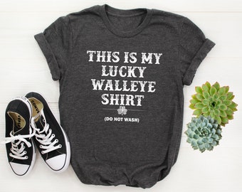 Lucky Walleye Shirt, Funny Walleye Fishing T-shirt, Lake Fisherman Tee, Walleye Fish Fry, Dad and Father Fishermen, UNISEX sizing