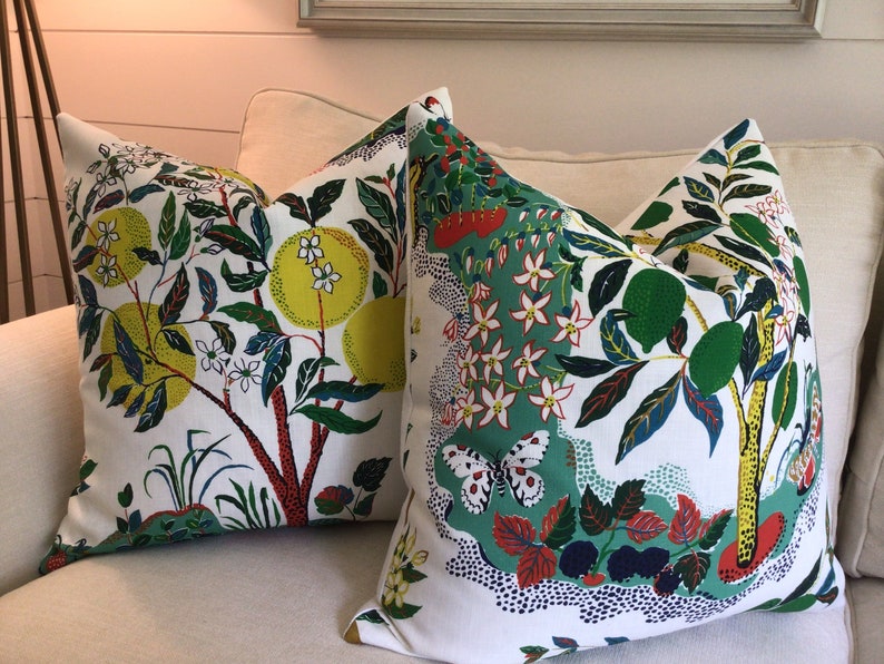 Schumacher Josef Frank Citrus Garden in primary INDOOR/OUTDOOR pillow image 6