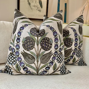 THIBAUT “Corneila” in Purple and Blue  pillow cover