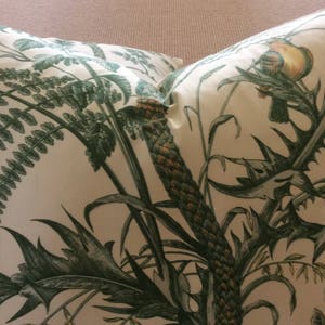 Brunschwig and Fils Bird and Thistle in green pillow cover image 6