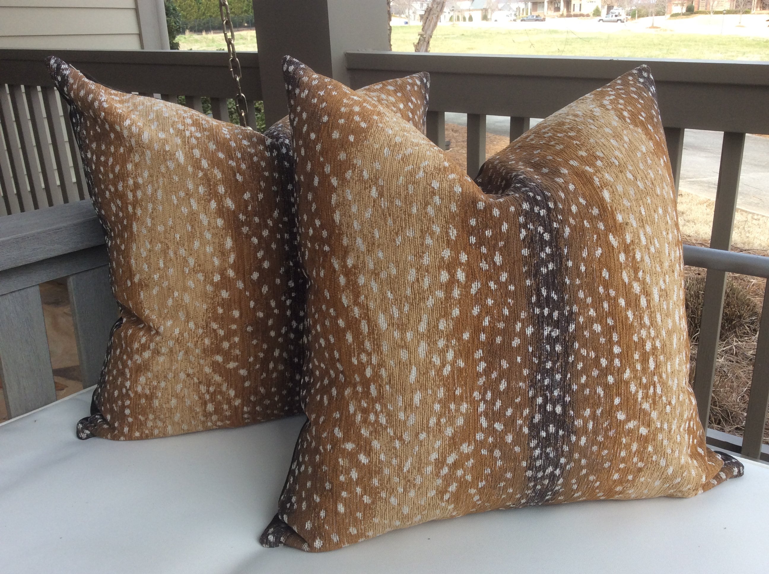 ANTELOPE in “fawn” by Lee Industries-chenille Pillow Cover in Rich Caramel Brown With Velvet or Antelope Backing - Etsy