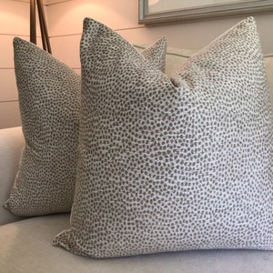 Kravet Taupe Animal Print Pillow Cover