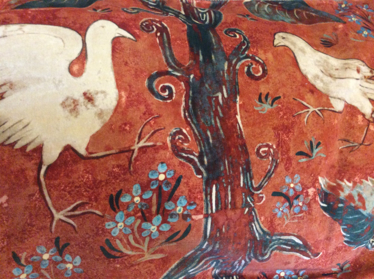 Zoffany Arden Velvet Pillow Cover, Venetian Red, Mythical Animals 26x14 ...