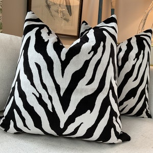 Covington “Tanja”916 in ebony-black and white zebra velvet