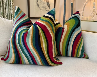 Pierre Frey “Lagon” in exotic pillow cover(s)
