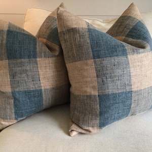 Check Please Buffalo Check &quot;Resist&quot;  in Aqua marine- teal  blue and tan covers