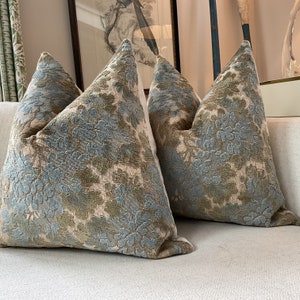 Cowtan and Tout cut velvet "WALDEN" in Sky Pillow Covers