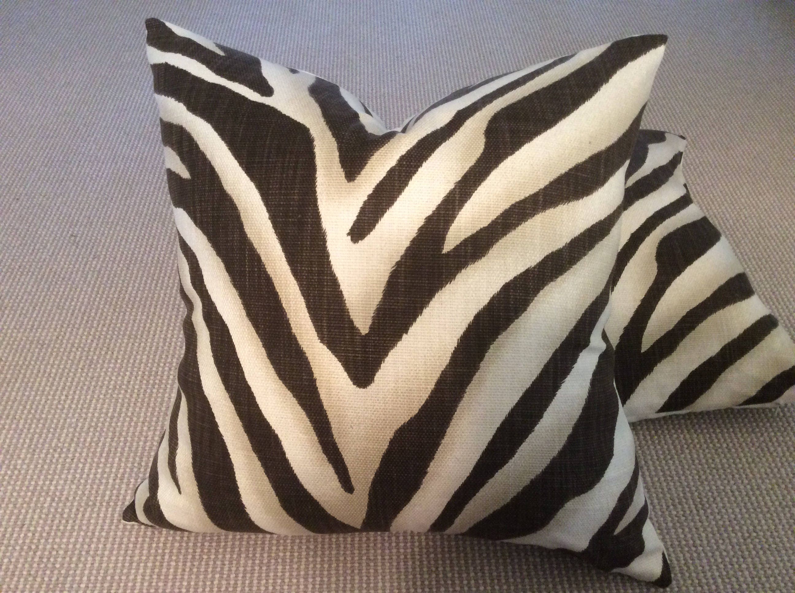 Ralph Lauren Tangiers Zebra pillow Cover in JAVA Linen Linen Etsy