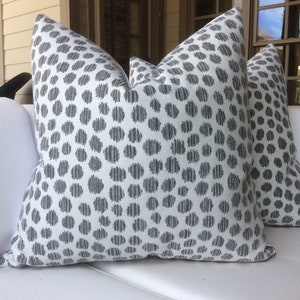 Anna French/Thibaut sunbrella “Sarah Spot” in Heather Gray  indoor outdoor cover