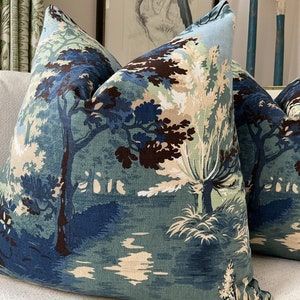 Thibaut “Lincoln Toile” in navy and teal