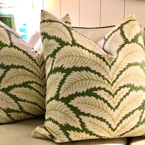 Brunschwig and Fils TALAVERA in leaf pillow cover in sham, lumbar, euro all sizes