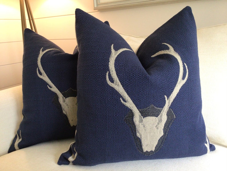 Uncle Buck-Navy Antler Pillow Cover 22 image 1