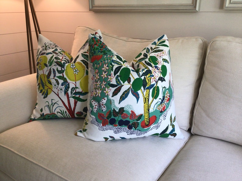 Schumacher Josef Frank Citrus Garden in primary INDOOR/OUTDOOR pillow image 5