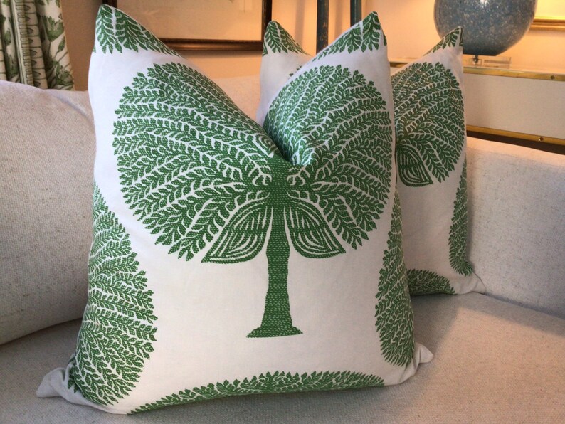 Pillo Tree THIBAUT “mulberry Tree ”in Green Pillow Cover - Etsy