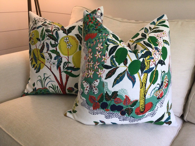 Schumacher Josef Frank Citrus Garden in primary INDOOR/OUTDOOR pillow image 2