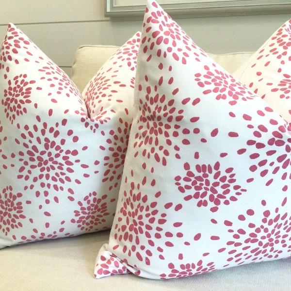Scalamandre "Fireworks" pillow cover in cupcake pink