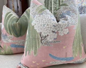 Thibaut Anna French 'Willow Tree' in blush kussensloop