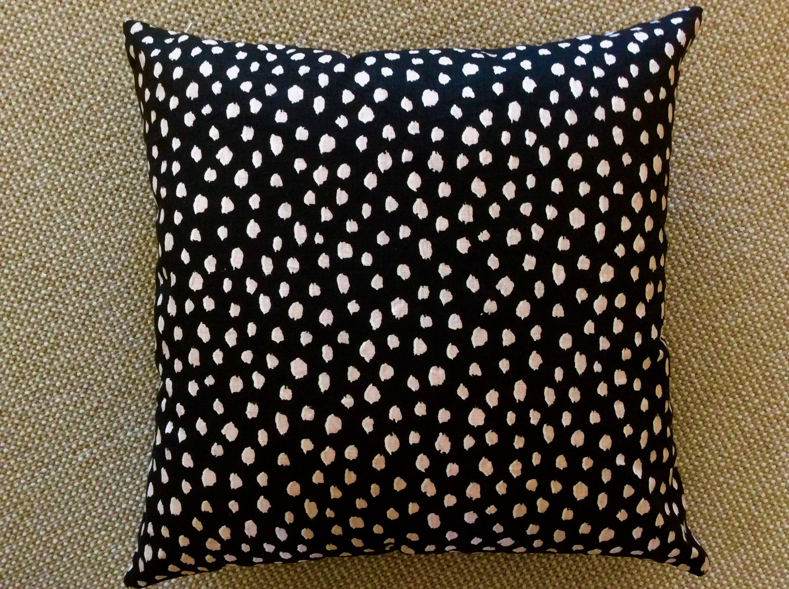 Kate Spade pillow cover in black and blush pink dot | Etsy