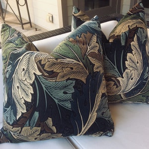William Morris Acanthus in velvet blue and green  covers