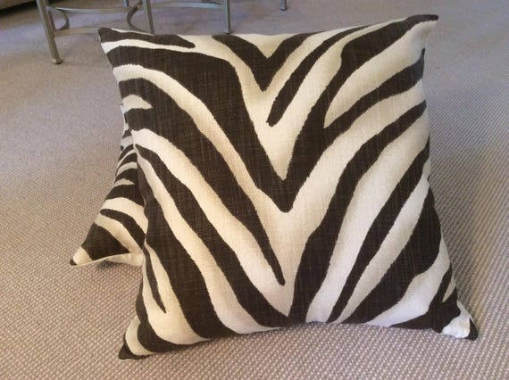 Ralph Lauren Tangiers Zebra Pillow Cover In Ebony Linen Etsy