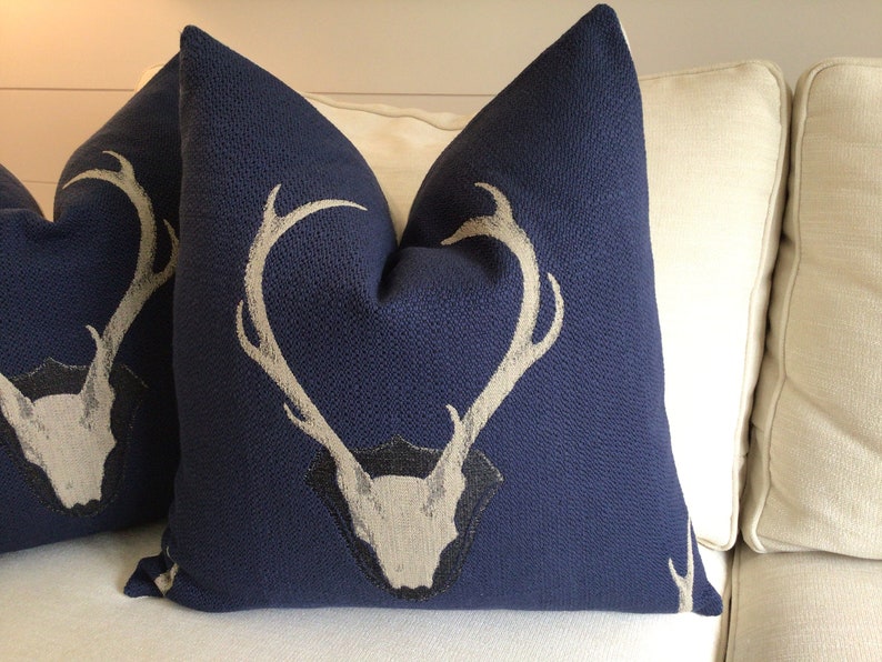 Uncle Buck-Navy Antler Pillow Cover 22 image 3