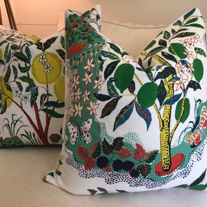 Schumacher Josef Frank “Citrus Garden” in primary INDOOR/OUTDOOR pillow