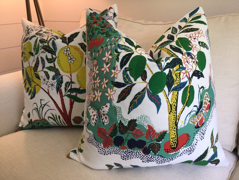 Schumacher Josef Frank Citrus Garden in primary INDOOR/OUTDOOR pillow image 1