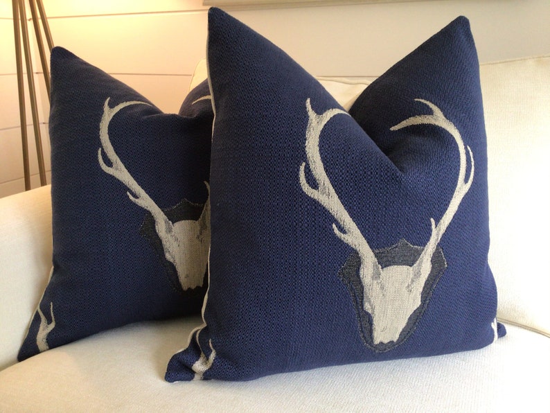 Uncle Buck-Navy Antler Pillow Cover 22 image 2