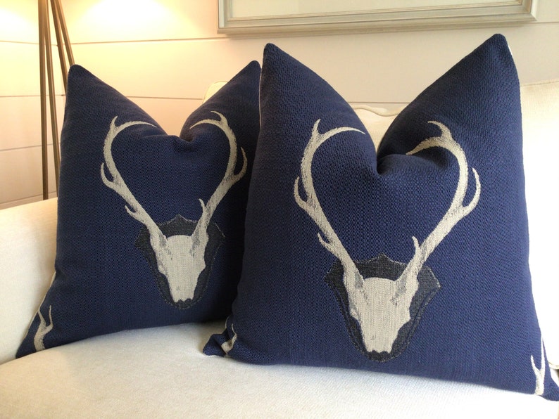 Uncle Buck-Navy Antler Pillow Cover 22 image 4