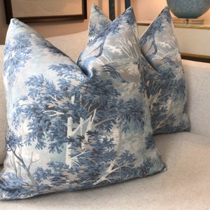 Cowtan and Tout "Arden" in Blue Pillow Covers