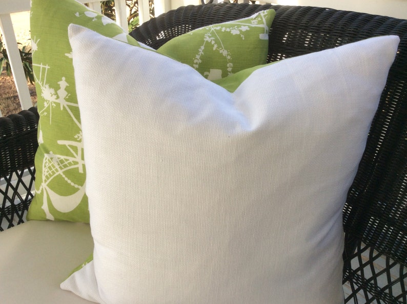 Thibaut Pillow Covers in Green and White South Seas Linen image 3