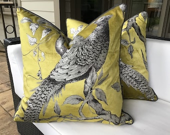 Zoffany &quot;DARNLEY TOILE” pillow Cover in Velvet Tiger’s Eye,  Choose Size