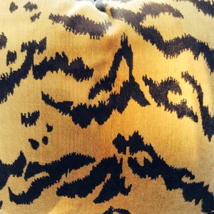 Scalamandre Pillow Cover in Le Tigre and Chocolate Velvet, image 2