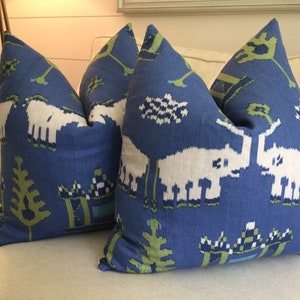 Thibaut “Kingdom Parade” in blue and green covers