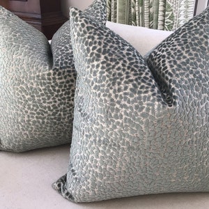 Raised Velvet &quot;Jelly Bellies&quot; in Silver Sage Pillow Cover