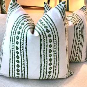 Thibaut &quot;New Haven Stripe&quot; In Green Pillow Covers