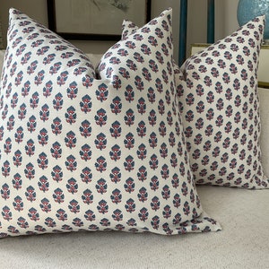 Anna French for Thibaut “Julian” in red and blue pillow cover