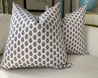 Anna French for Thibaut “Julian” in red and blue pillow cover