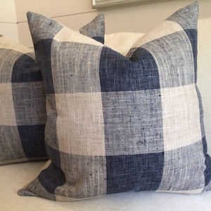 Check Please Buffalo Check 'Lakeland' in diepe denimblauwe en bruine hoezen