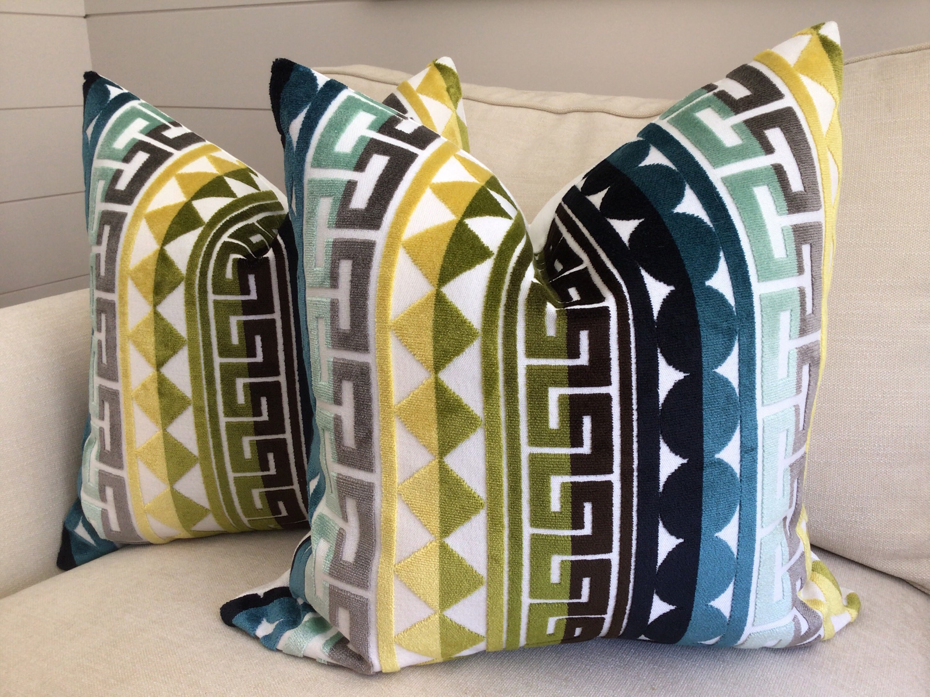 Jonathan Adler for Kravet “Seurat” in Seaside pillow covers