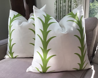 Schumacher Pillow Cover in “Acanthus” in LEAF pillow cover