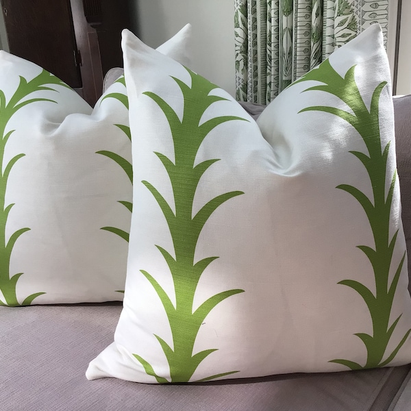 Schumacher Pillow Cover in “Acanthus” in LEAF pillow cover