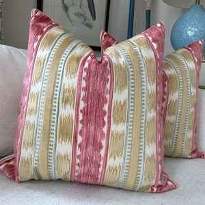 Brunschwig and Fils &quot;Bayeaux&quot; Velvet in Rose Pillow Covers