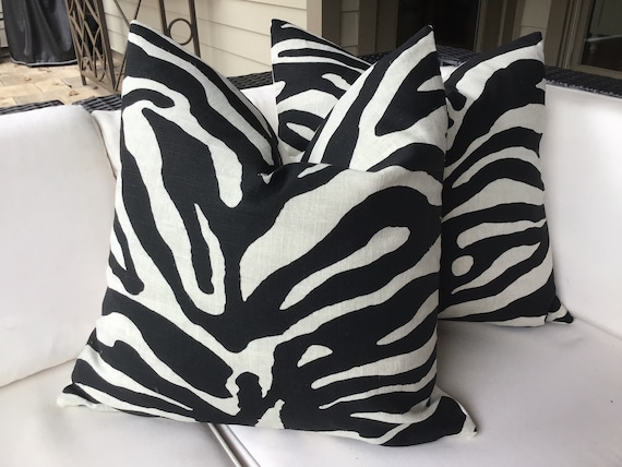 Thibaut Serengeti In Black And White Zebra Pillow Cover Etsy