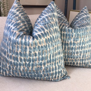 Thibaut “Rain Water“ in Spa Blue pillow covers