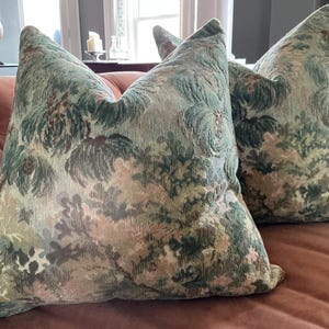 Brunschwig and Fils MING VELVET in green pillow covers