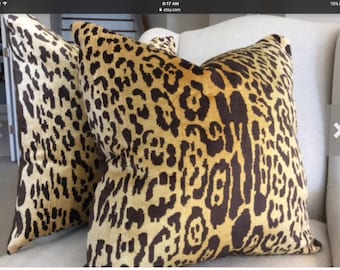 Scalamandre "Leopardo" Silk Velvet Pillow Cover,